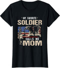 Womens My Favorite Soldier Calls Me Mom American Flag Patriotic