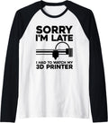 Funny 3D Printing Men Women Machine 3D Printer Lovers Raglan Baseball Tee