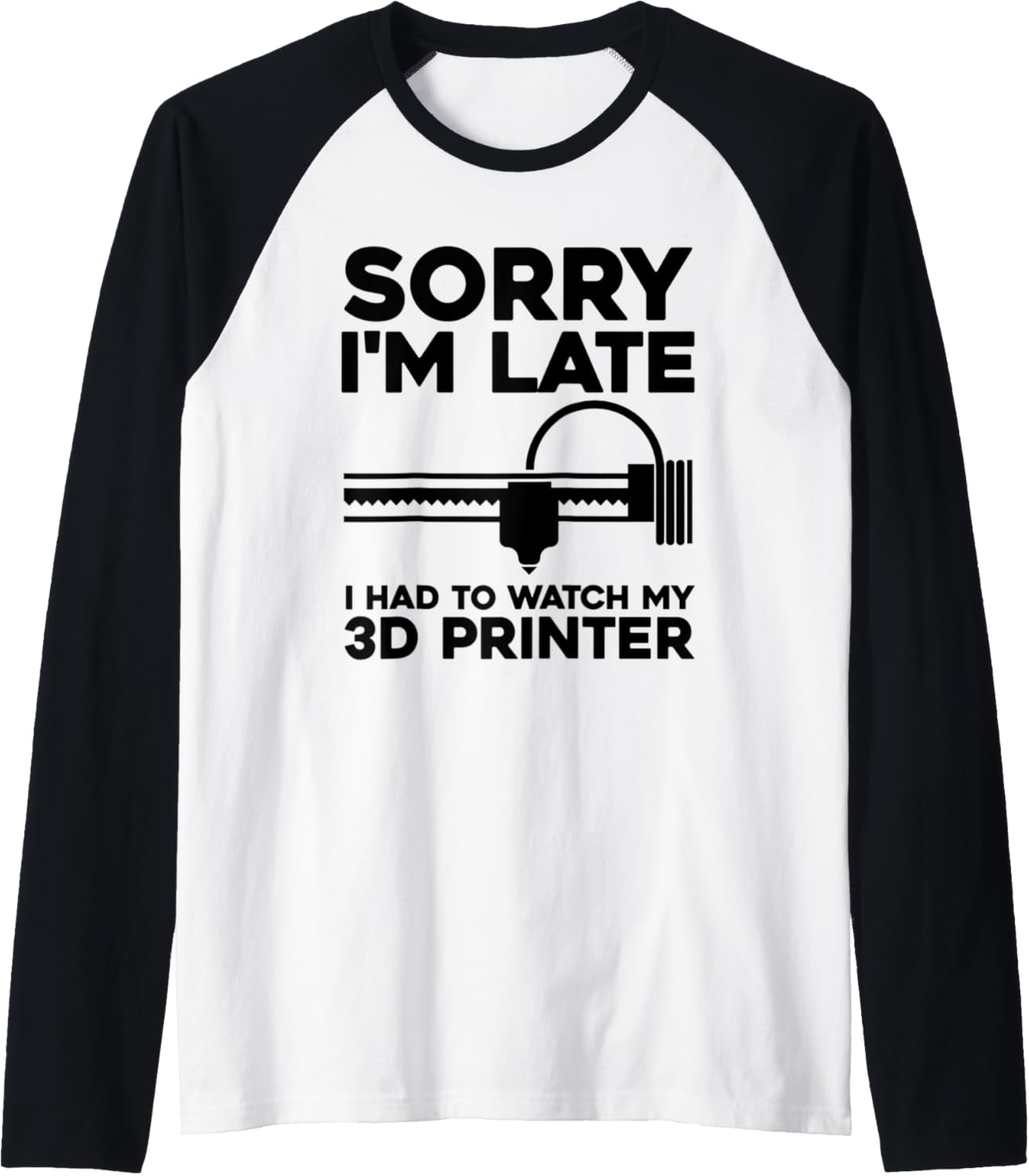 Funny 3D Printing Men Women Machine 3D Printer Lovers Raglan Baseball Tee