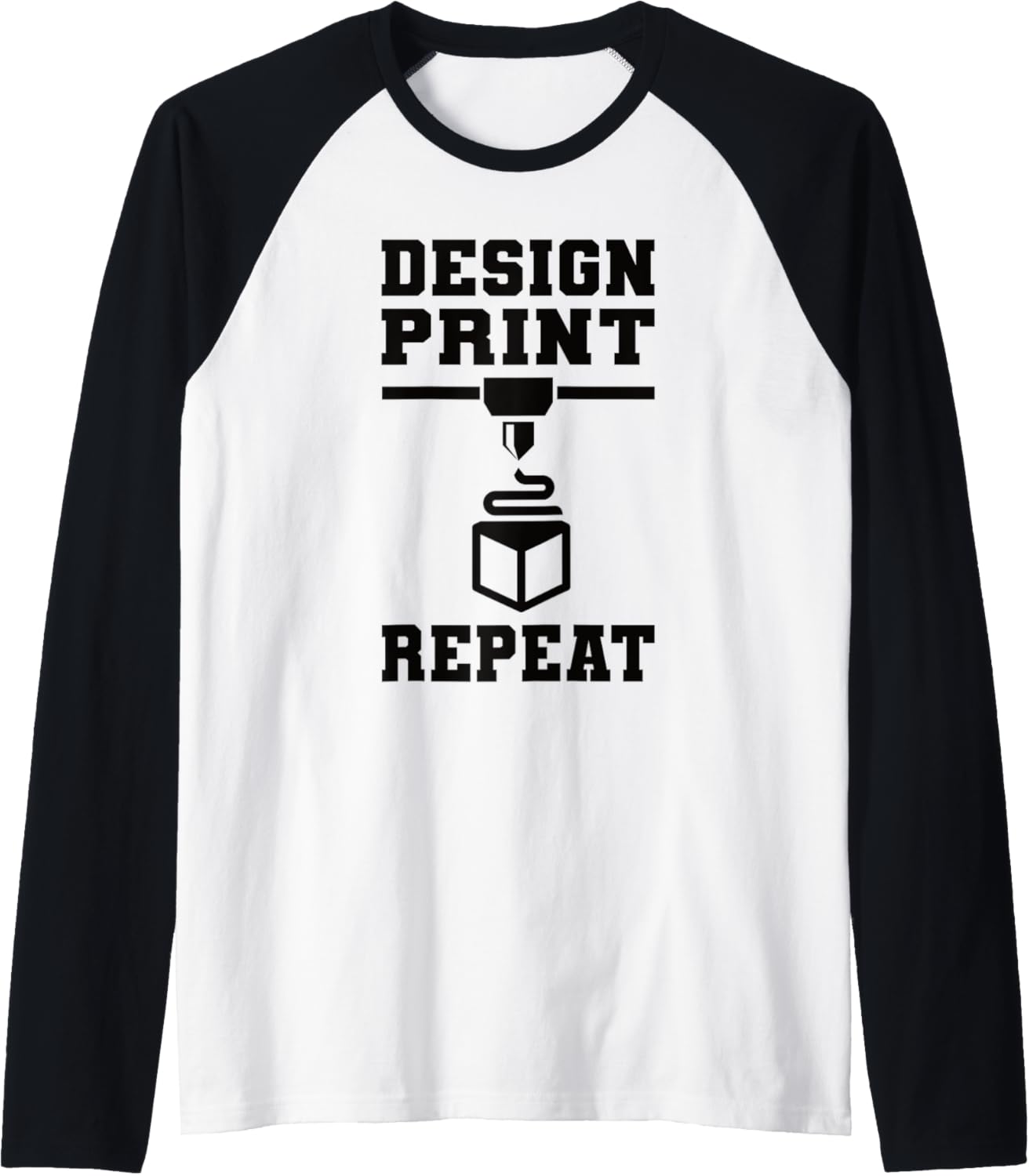 Design Print Repeat 3D Print 3D Printing 3D Printer Raglan Baseball Tee