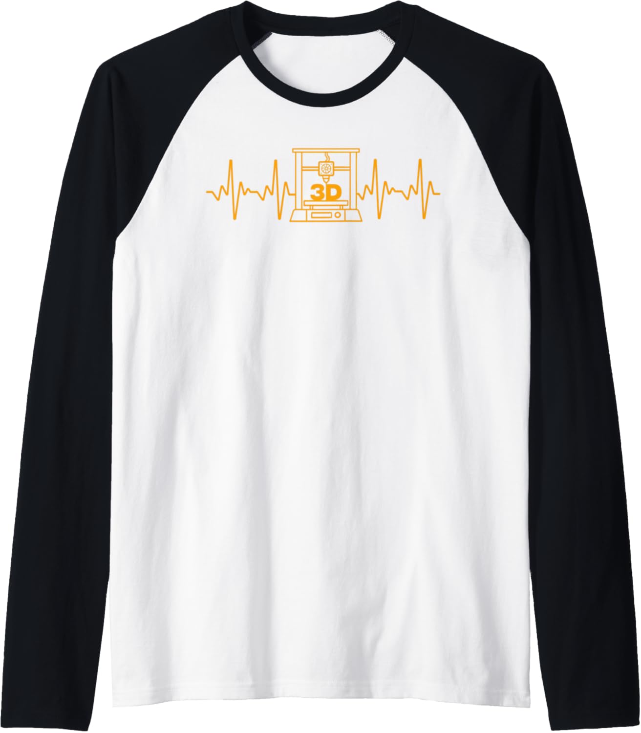 Funny 3D Printer Heartbeat Art Men Women Printing Lover Raglan Baseball Tee