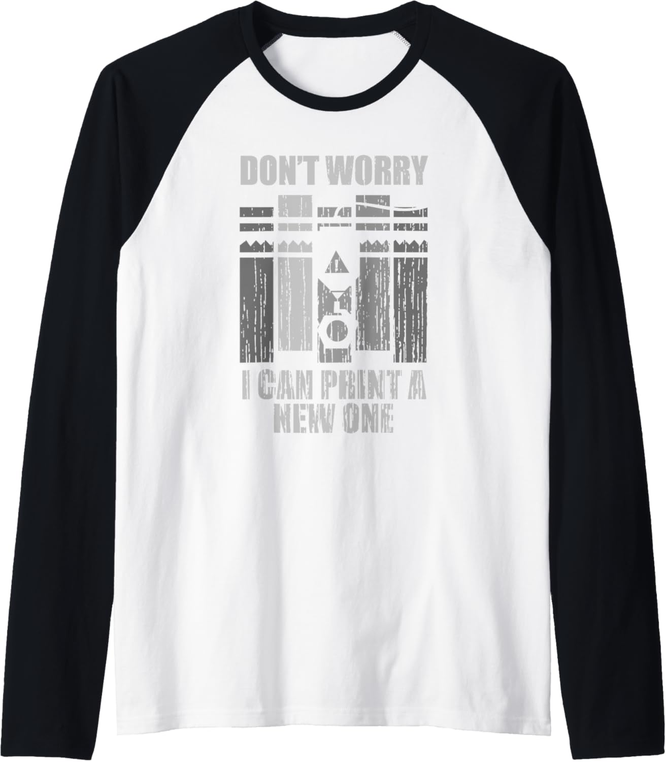 Funny Vintage 3D Printer Filament Printing Machine Lover Gag Raglan Baseball Tee