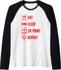 Funny 3D Printing Designs Men Women 3D Printer Enthusiasts Raglan Baseball Tee