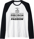3D Printer 3D Printing Funny Raglan Baseball Tee