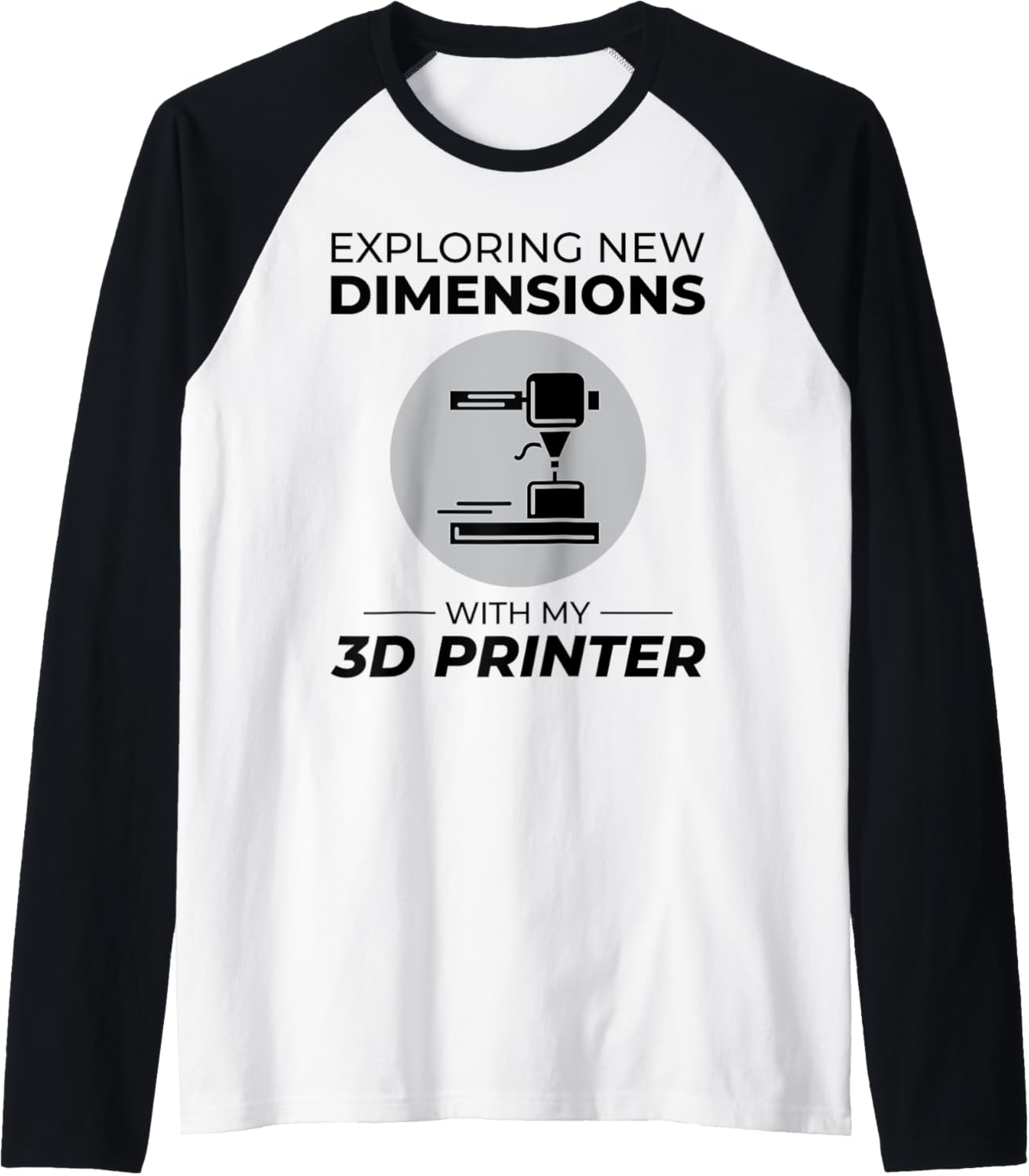 3D Printer Retro 3D Printing Vintage Funny Raglan Baseball Tee
