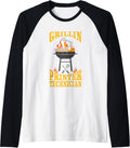 Printer Technician Bbq Grill Smoker Barbecue Chef Raglan Baseball Tee