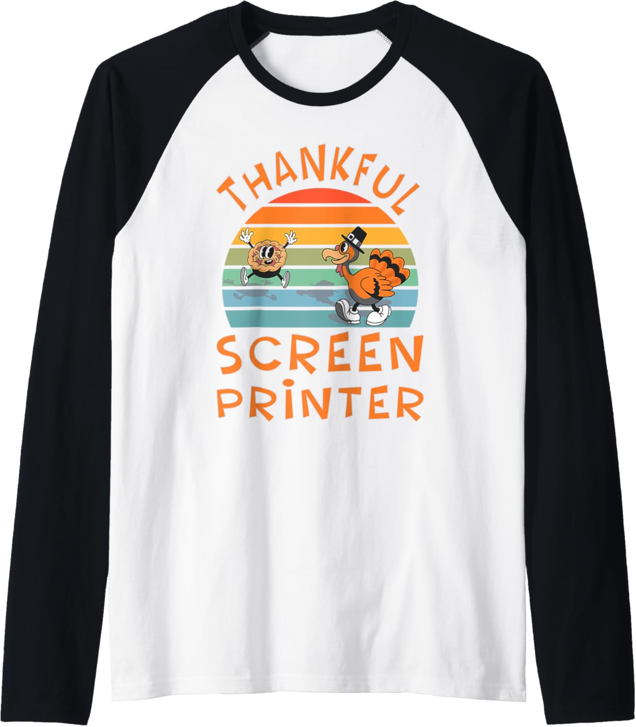 Screen Printer Job Funny Thanksgiving Raglan Baseball Tee