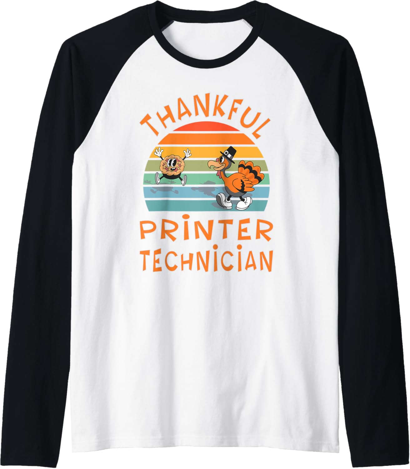 Printer Technician Job Funny Thanksgiving Raglan Baseball Tee