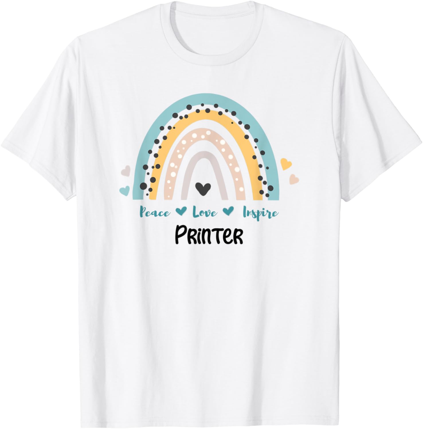 Peace Love Inspire Pastel Rainbow Printer