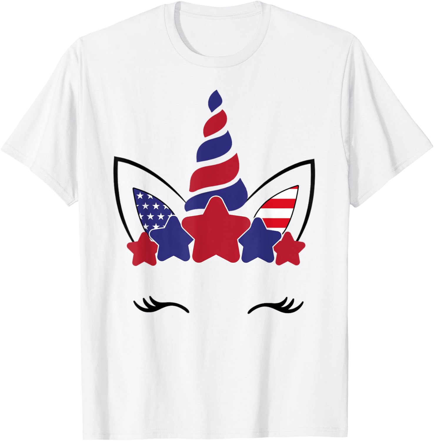 4Th Of July Unicorn American Flag Patriotic Kid Girls Cute