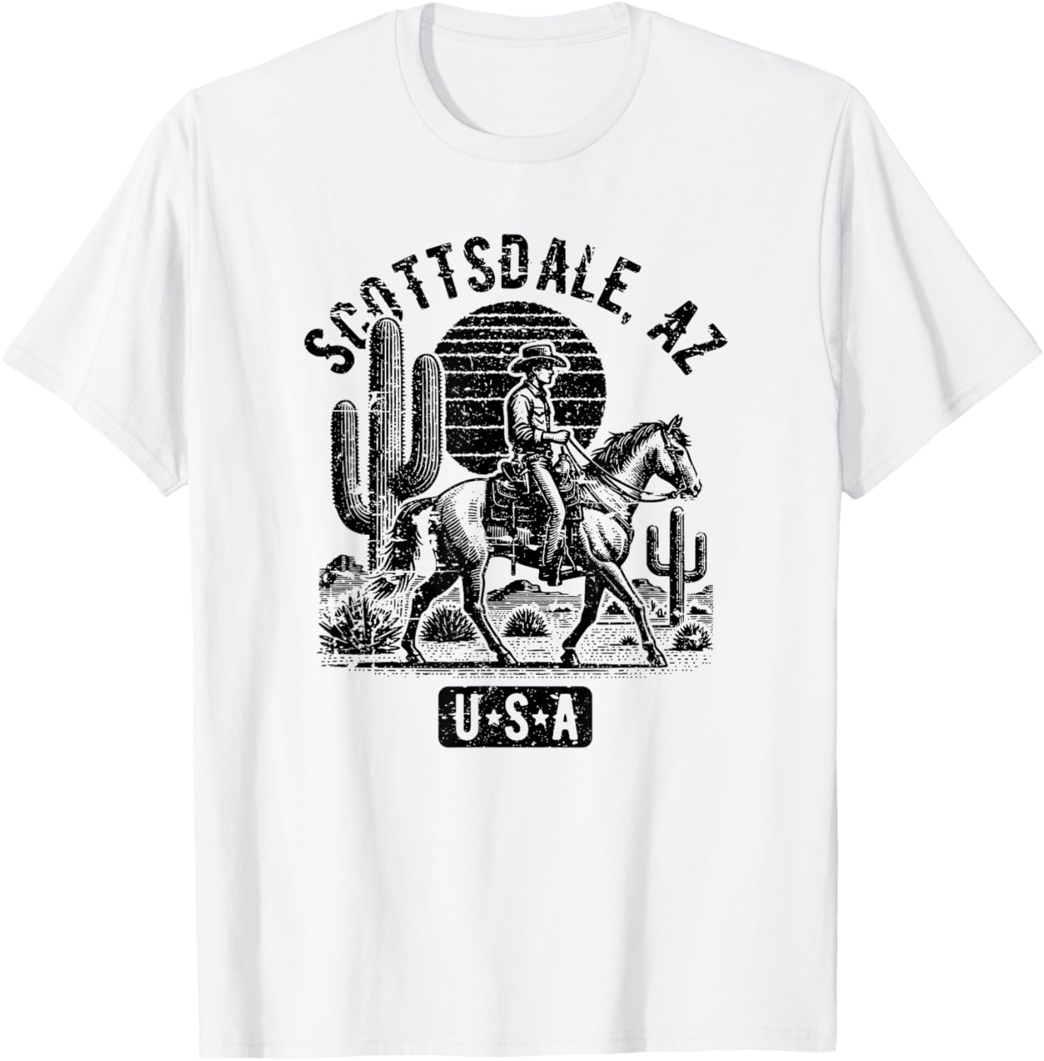 Scottsdale Arizona Usa Cowboy Horse Vintage Style Design