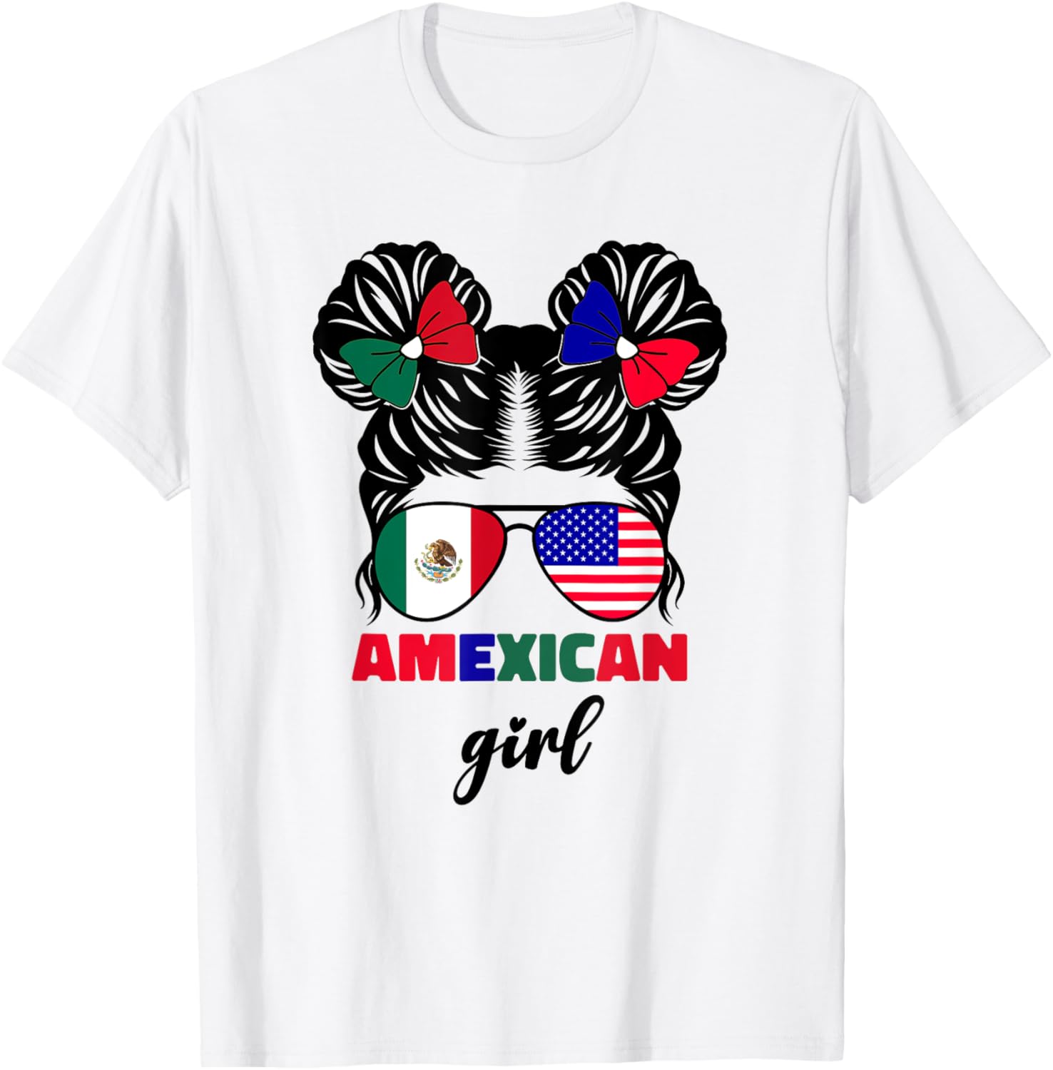 Half Mexican And American Mexico America Usa Flag Girls Kids