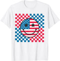 Usa Checkerboard 4Th Of July Happy Face American
