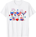 Wine Glasses 4Th Of July Drinking Red White Blue Usa Flag