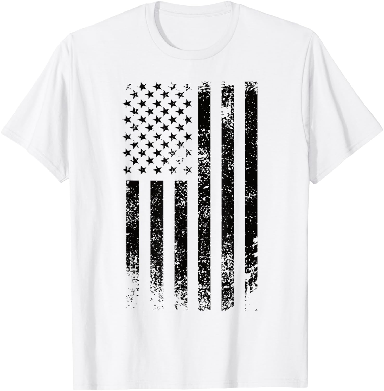 Patriotic Usa Black American Flag Distressed Grunge Graphic