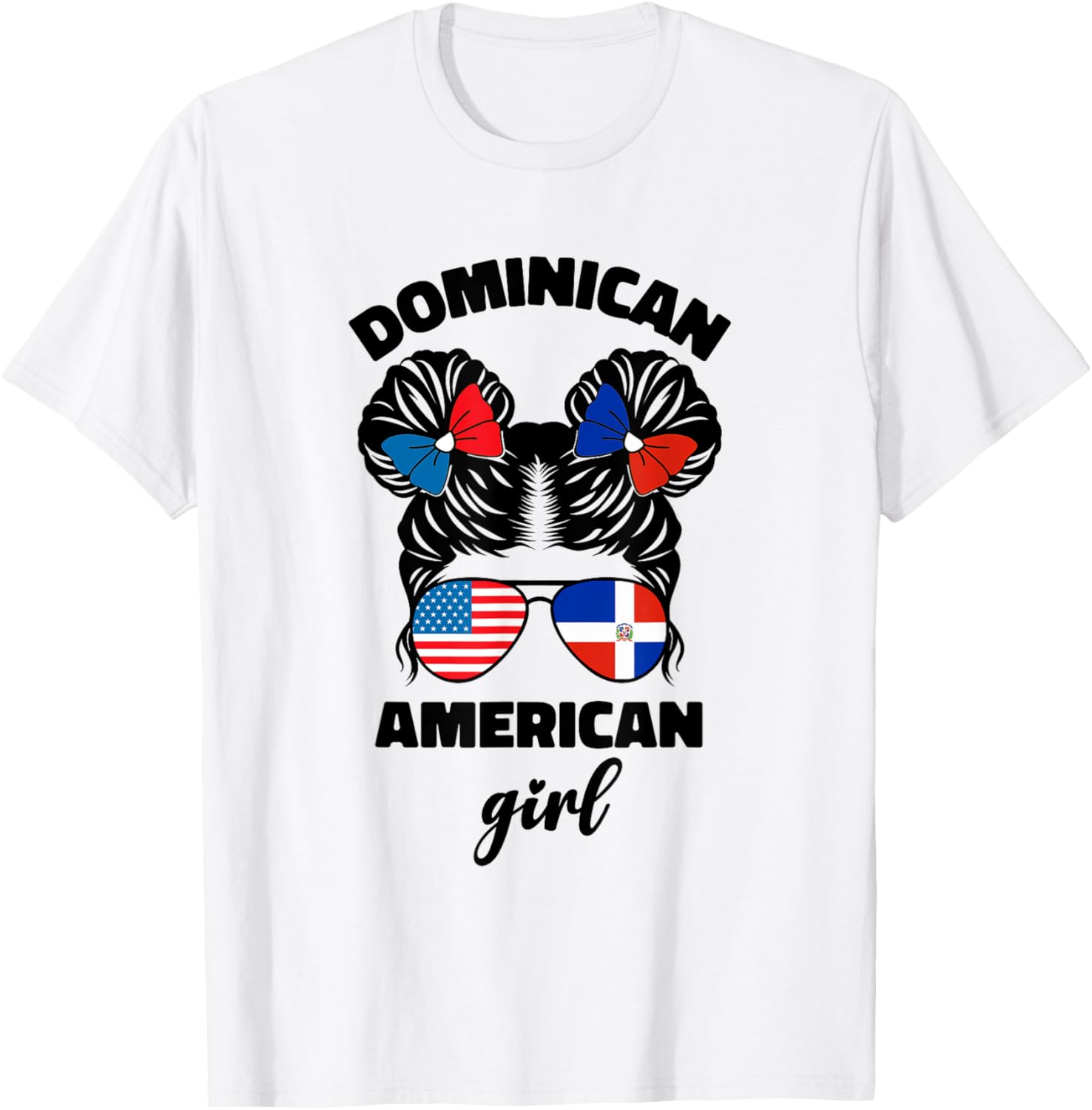 Half Dominican And American Dominicana Usa Flag Kids Girl