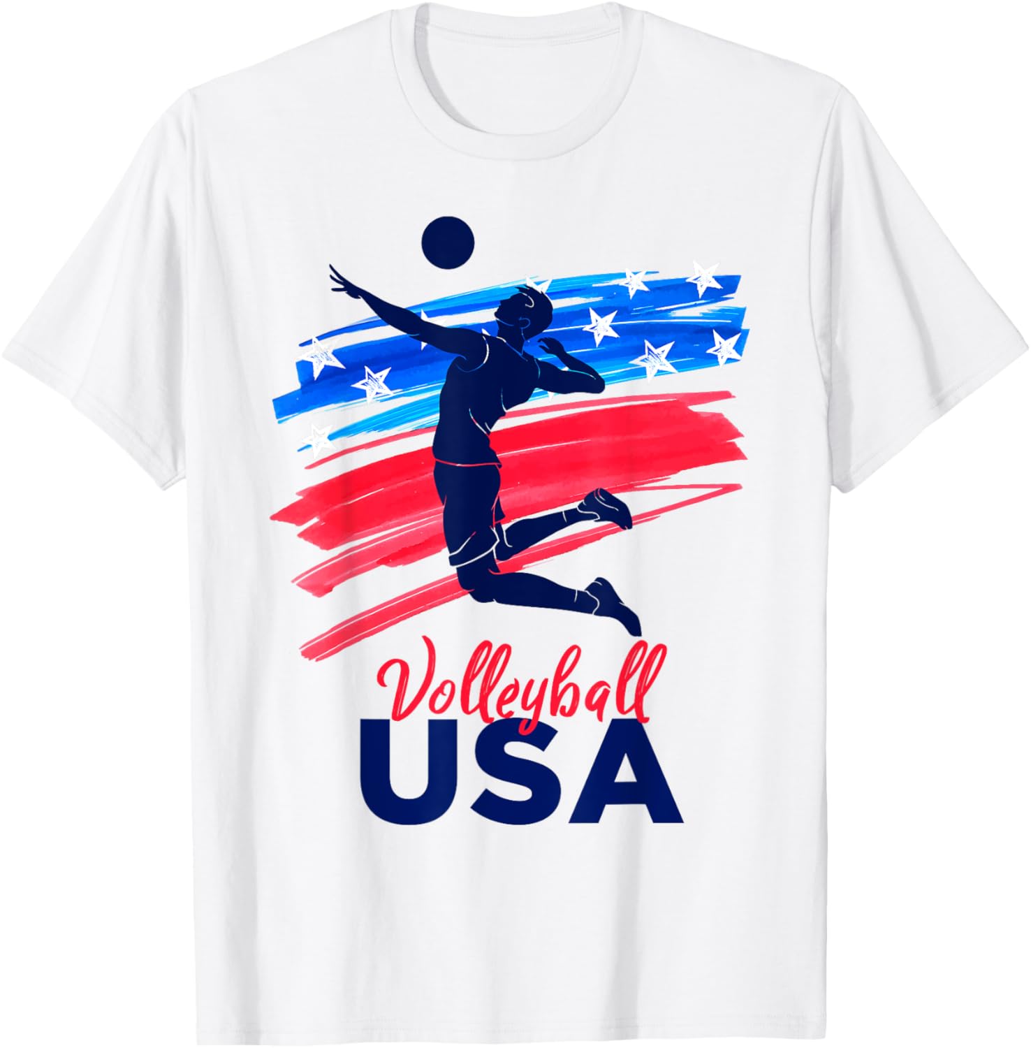 Mens Volleyball Usa Support The Team Shirt Usa Flag
