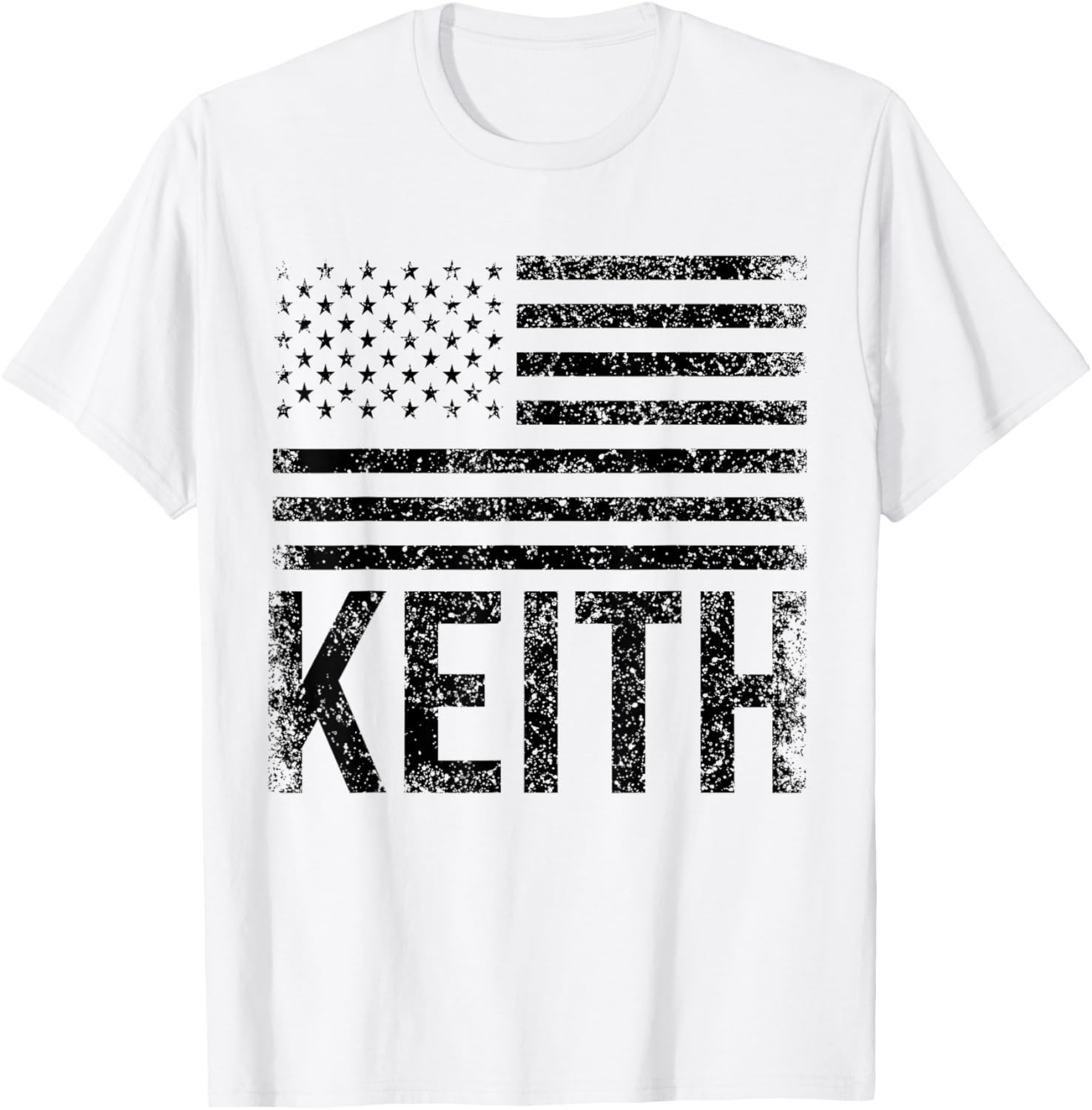 America First Name Citizenship Naturalization Keith Usa Name Forename Personalized Birthday T Shirt Blue White Small Crew Collar Modern Short Sleeve T Shirt Men Unisex Casual Christmas Birthday