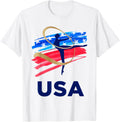 Usa Sport Team Gear Summer Tees Unisex Gymnastics T Shirt White Small Classic Fit Usa Flag