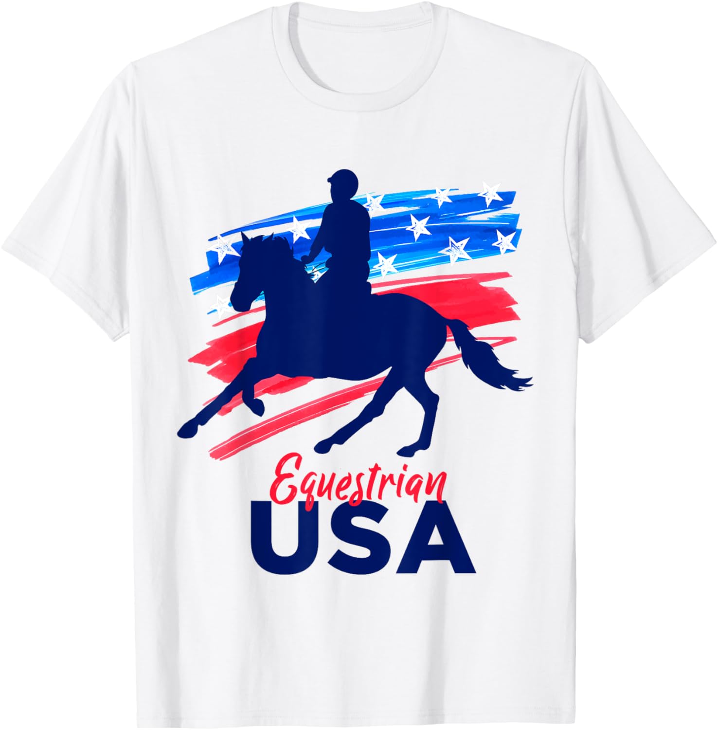 Equestrian Horse Rider Support Team Flag Usa American