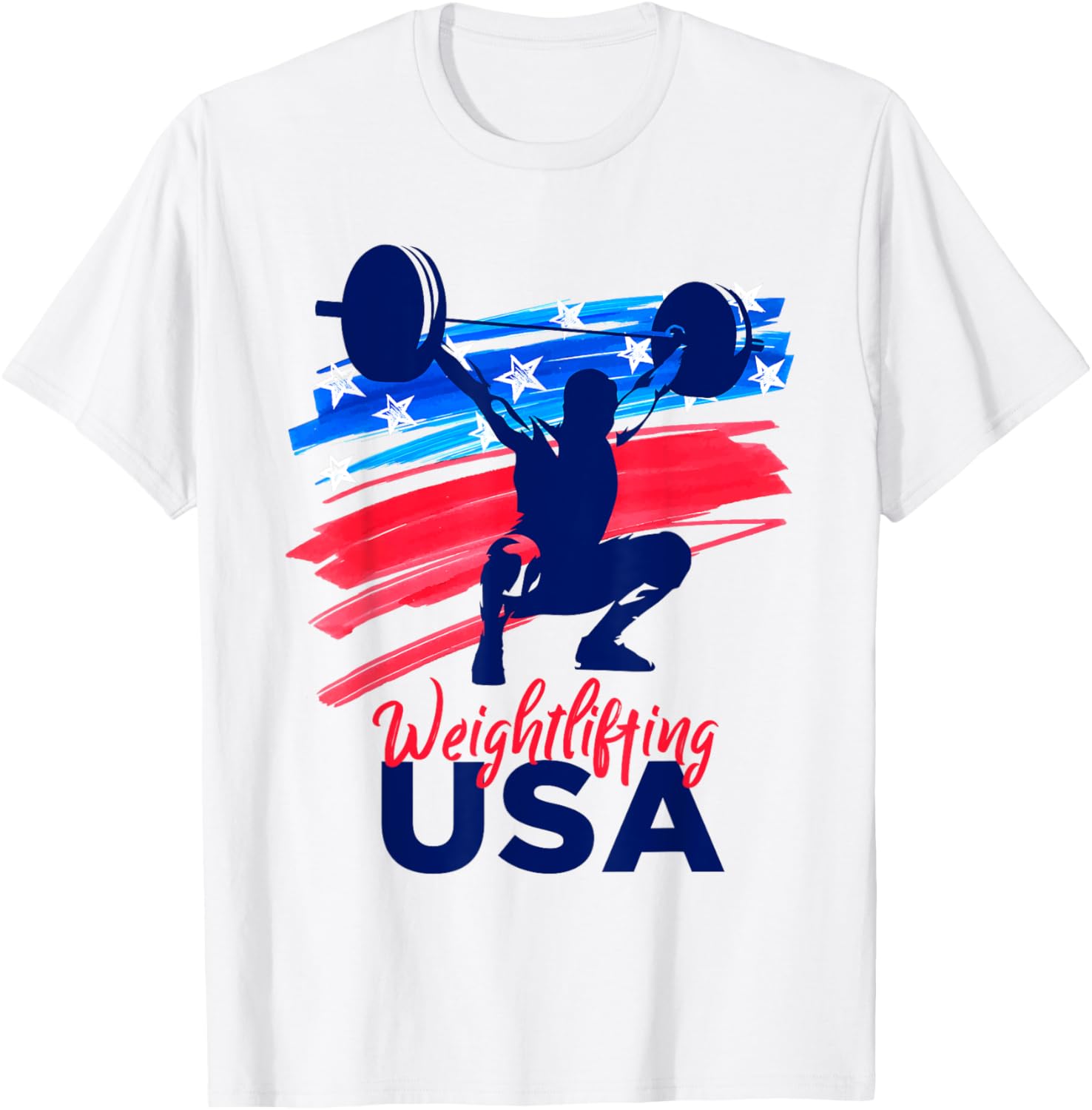 Weightlifting Support Team Flag Usa Weights American