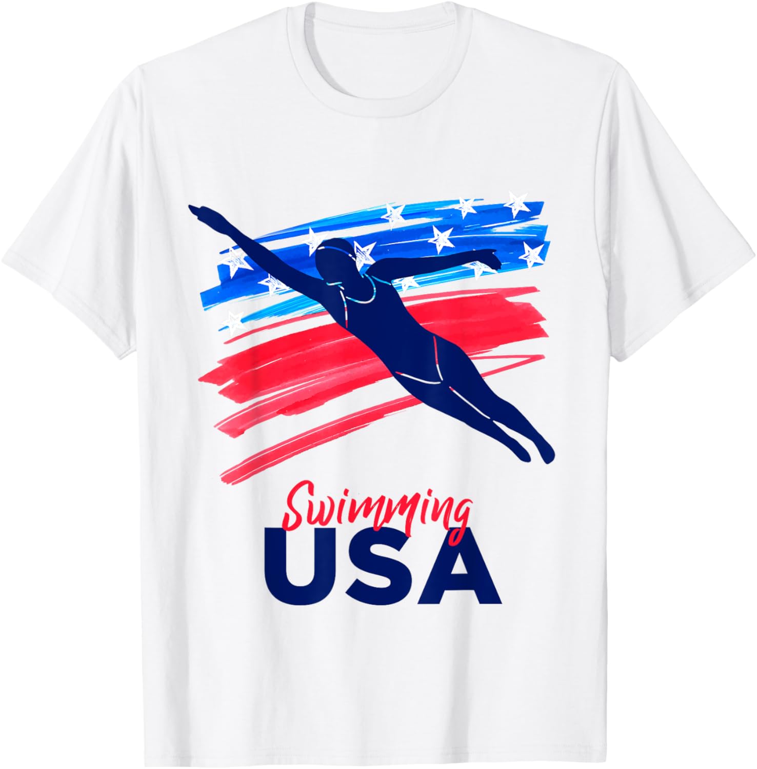 Womens Swimming Support Team Flag Usa Pool Swimmer American