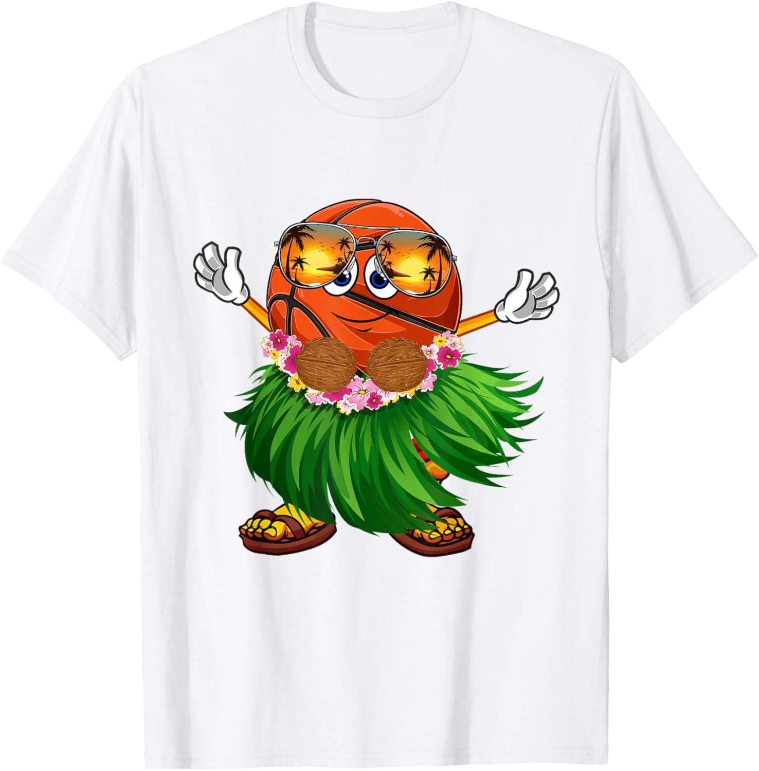 Cute Hawaiian Basketball Ball Tropical Beach Summer Vacation