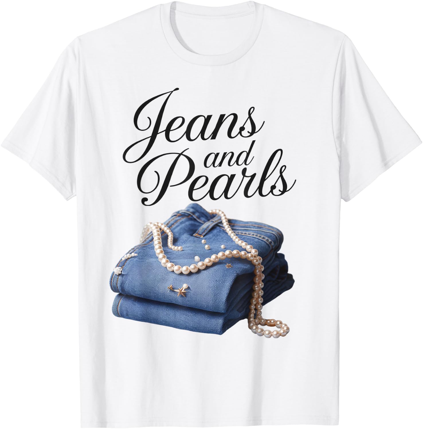 Jeans and Pearls for Ladies 2025 Denim Shirt 366