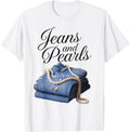 Jeans and Pearls for Ladies 2025 Denim Shirt 393