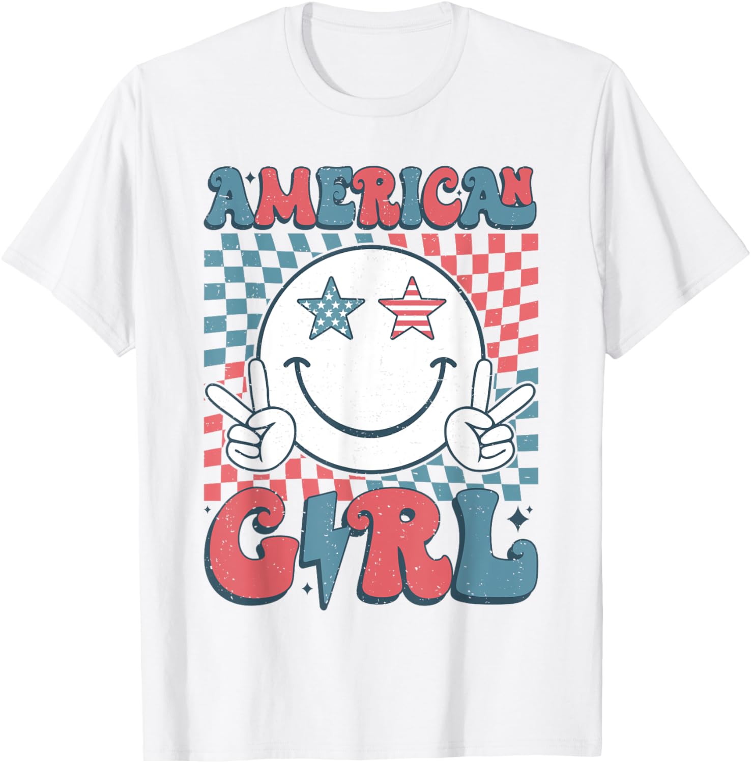 Retro Groovy 4Th Of July Girls Teens Women American Girls