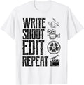 Funny Sarcastic Write Shoot Edit Repeat Movie Filmmaker