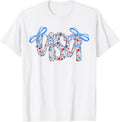 Floral Coquette Usa America 4Th Of July Independence Day