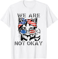 Cute Cat We Are Not Okay Vintage American Flag Usa Patriotic
