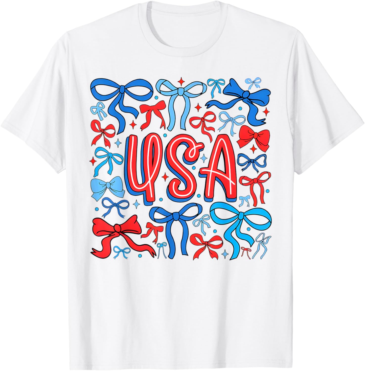 Coquette Red White Blue Patriotic Usa Bows Retro July 4Th