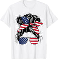 Messy Bun Usa Flag Glasses American Flag American Girl