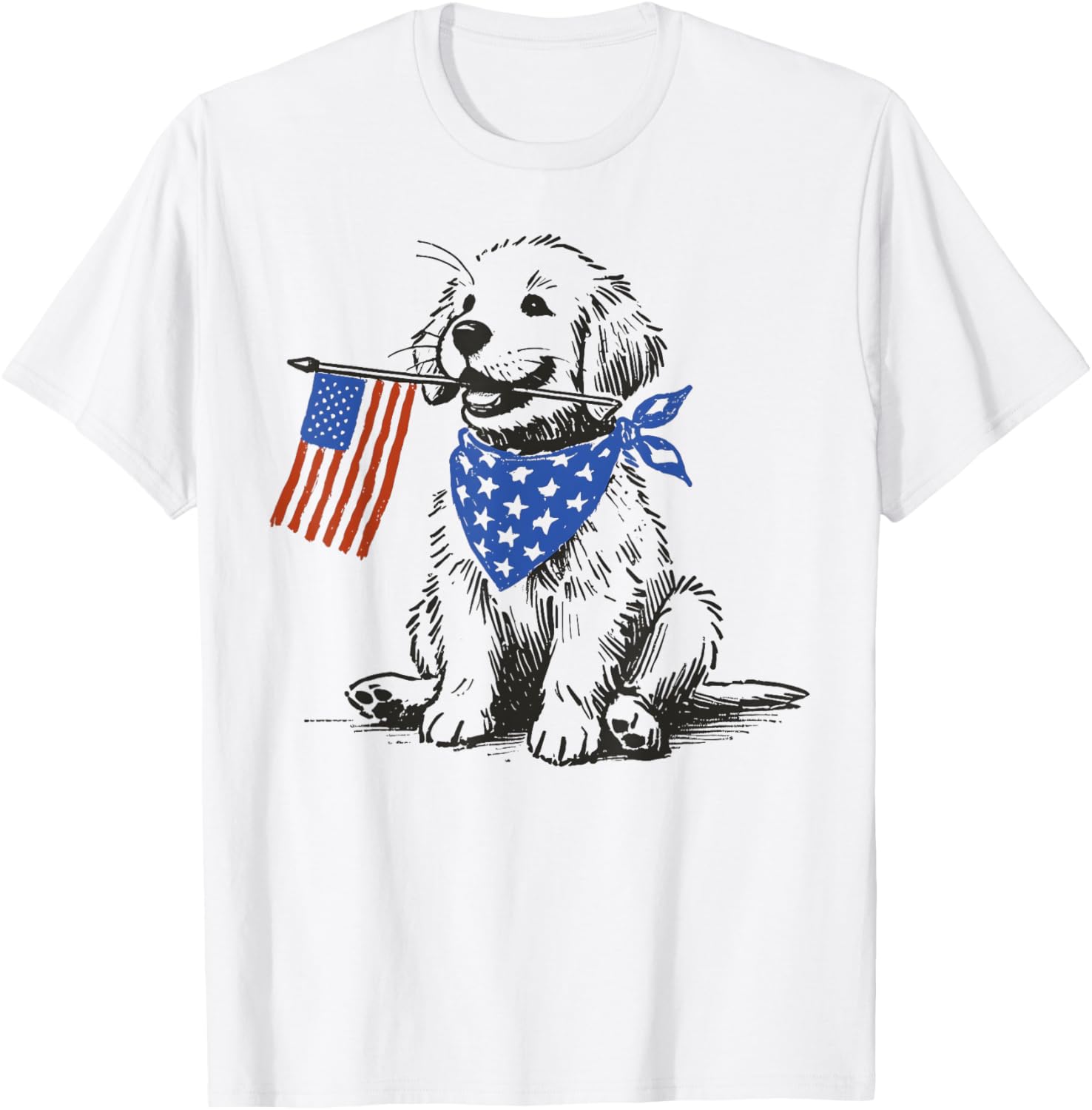 Funny Golden Retriever American Flag Bandana 4Th Of July