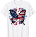 Butterfly American Flag Patriotic Usa 4Th Of July Women