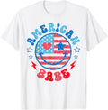 Groovy American Girl Babe Smile Face Usa Flag 4Th Of July