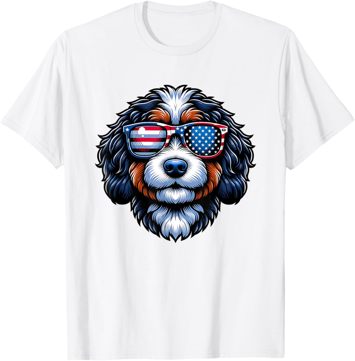 Patriotic Bernedoodle American Flag Sunglasses 4Th Of July