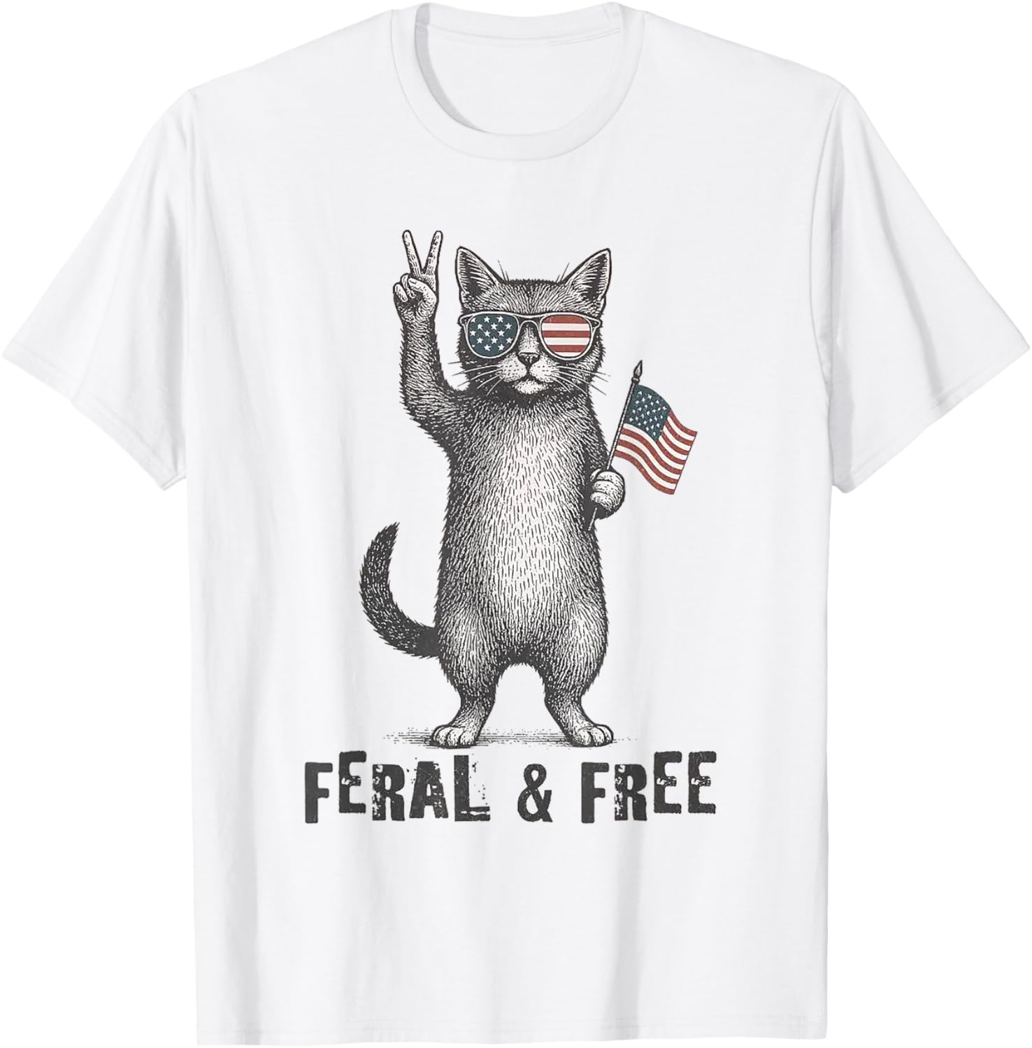 Feral Free Cat Funny 4Th Of July