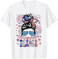 Patriotic Mimi 4Th Of July American Flag Messy Bun Women