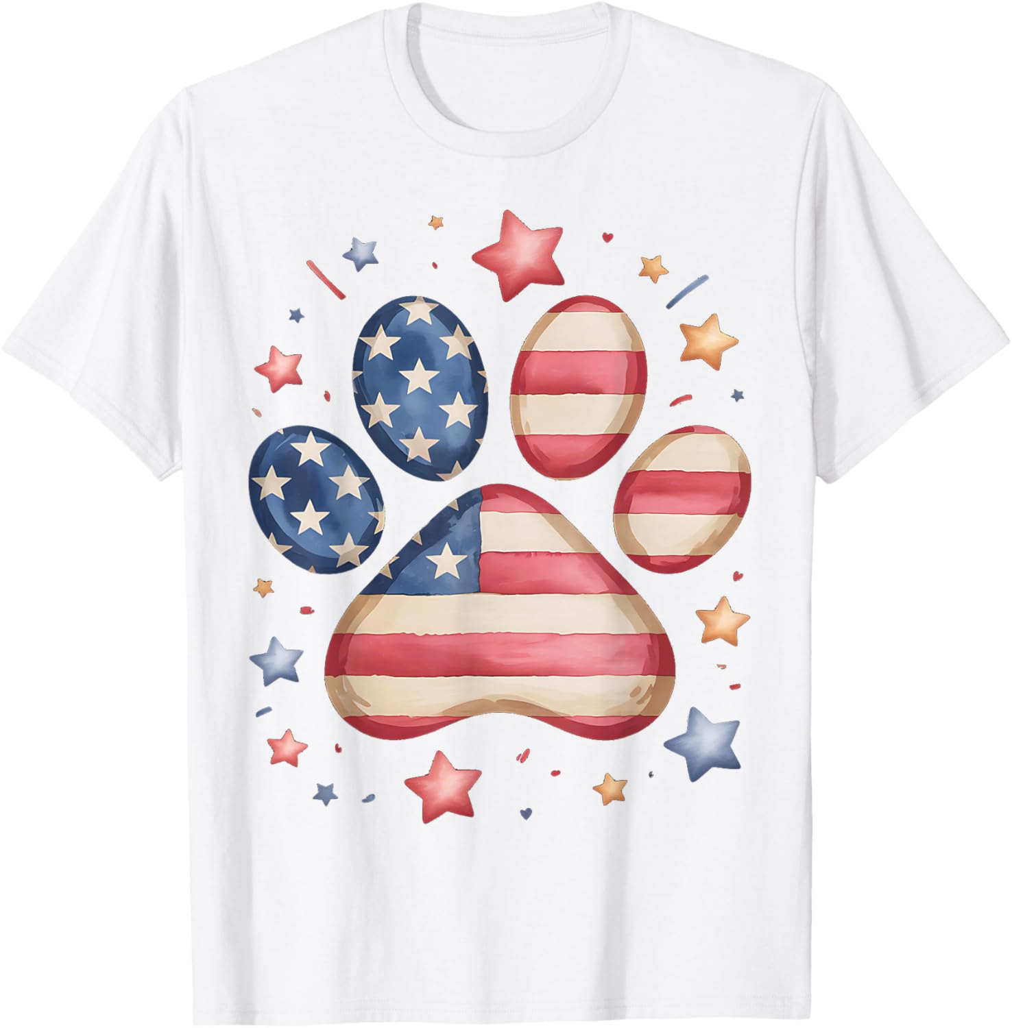 American Flag Patriotic Dog Cat Paw Print 4Th Of July Dog