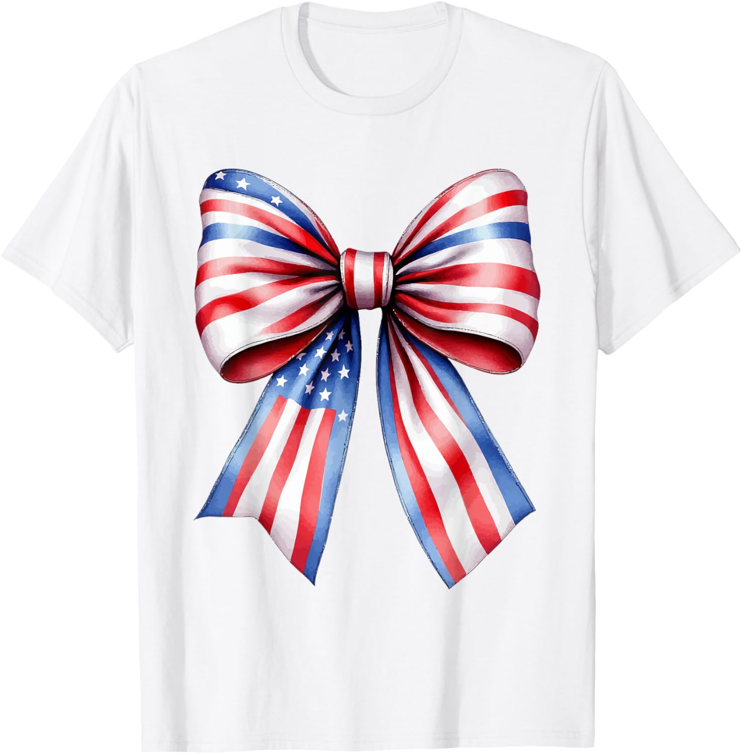 Patriotic Usa Bow Tee For July 4Th Memorial Day