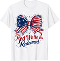 Coquette Bow Red White Redeemed 4Th Of July Usa Flag