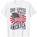 She Loves Jesus And America Too Usa Flag 4Th Of July