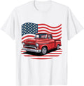 Classic Old Pickup Truck American Flag For 4Th Of July