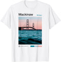 Mackinaw City Travel Art Usa Souvenir Michigan American