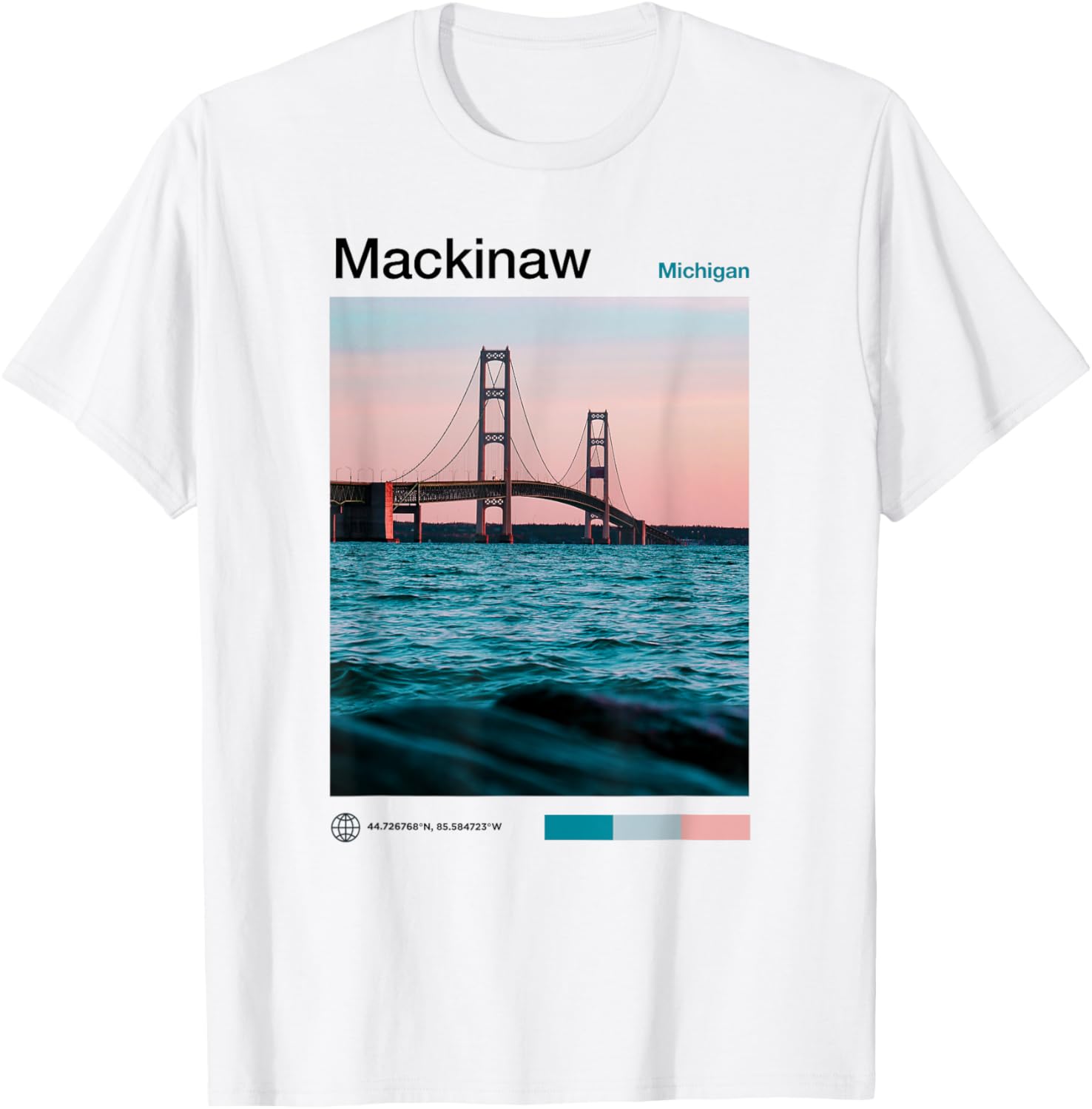 Mackinaw City Travel Art Usa Souvenir Michigan American