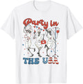 Party In The Usa Funny Skeleton Nurse American Flag