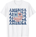 Retro Groovy America Usa Smile Face Patriotic 4Th Of July